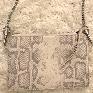 Allsaints snakeskin leather crossbody